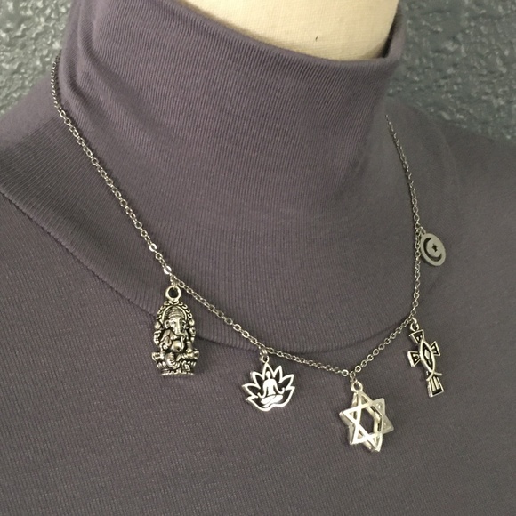 World Religions Handmade Necklace Hinduism Buddhism Judaism Christianity Islam - Picture 11 of 16